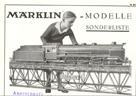 1937 Märklin Metallmodelle Sonderliste